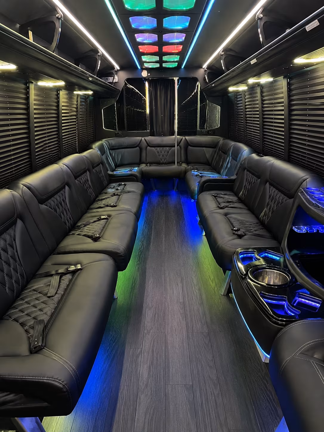 weston 20 passenger party bus interior