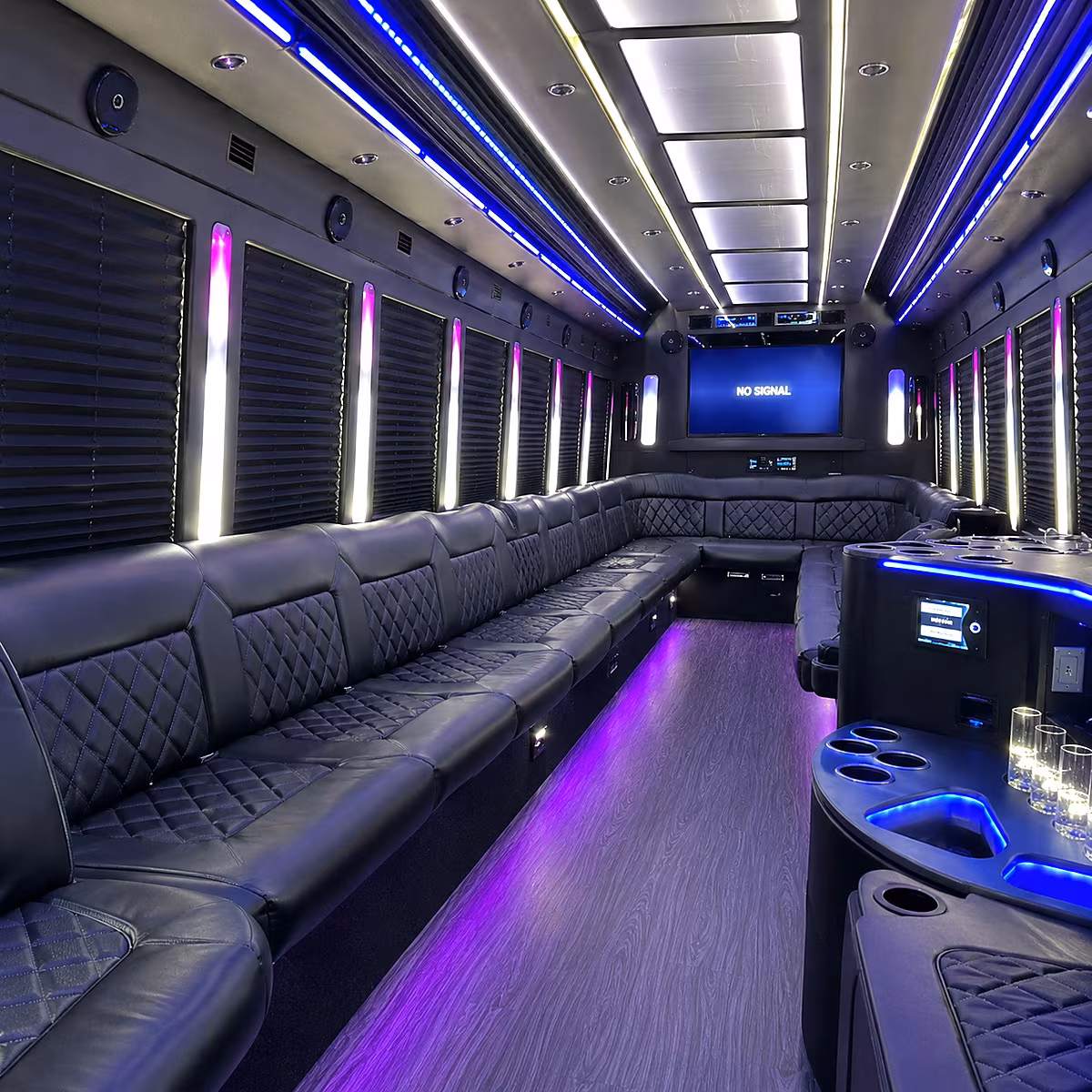weston 30 passenger party bus inside